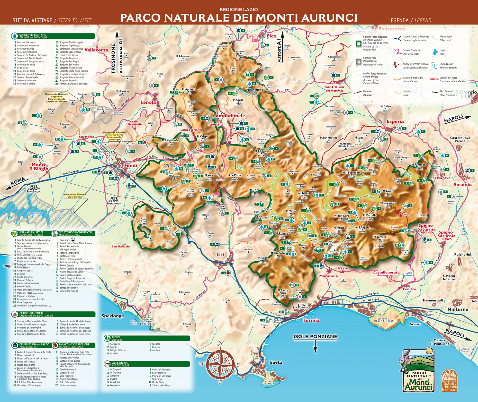 Mappa Parco dei Monti Aurunci
