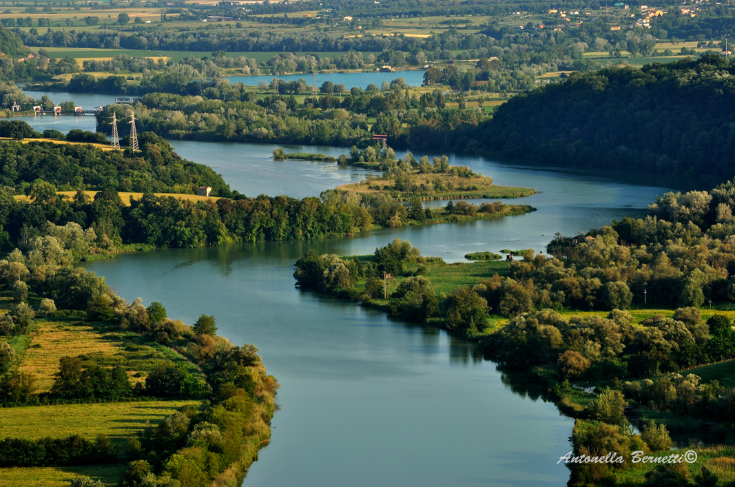 Il fiume Tevere dall'alto