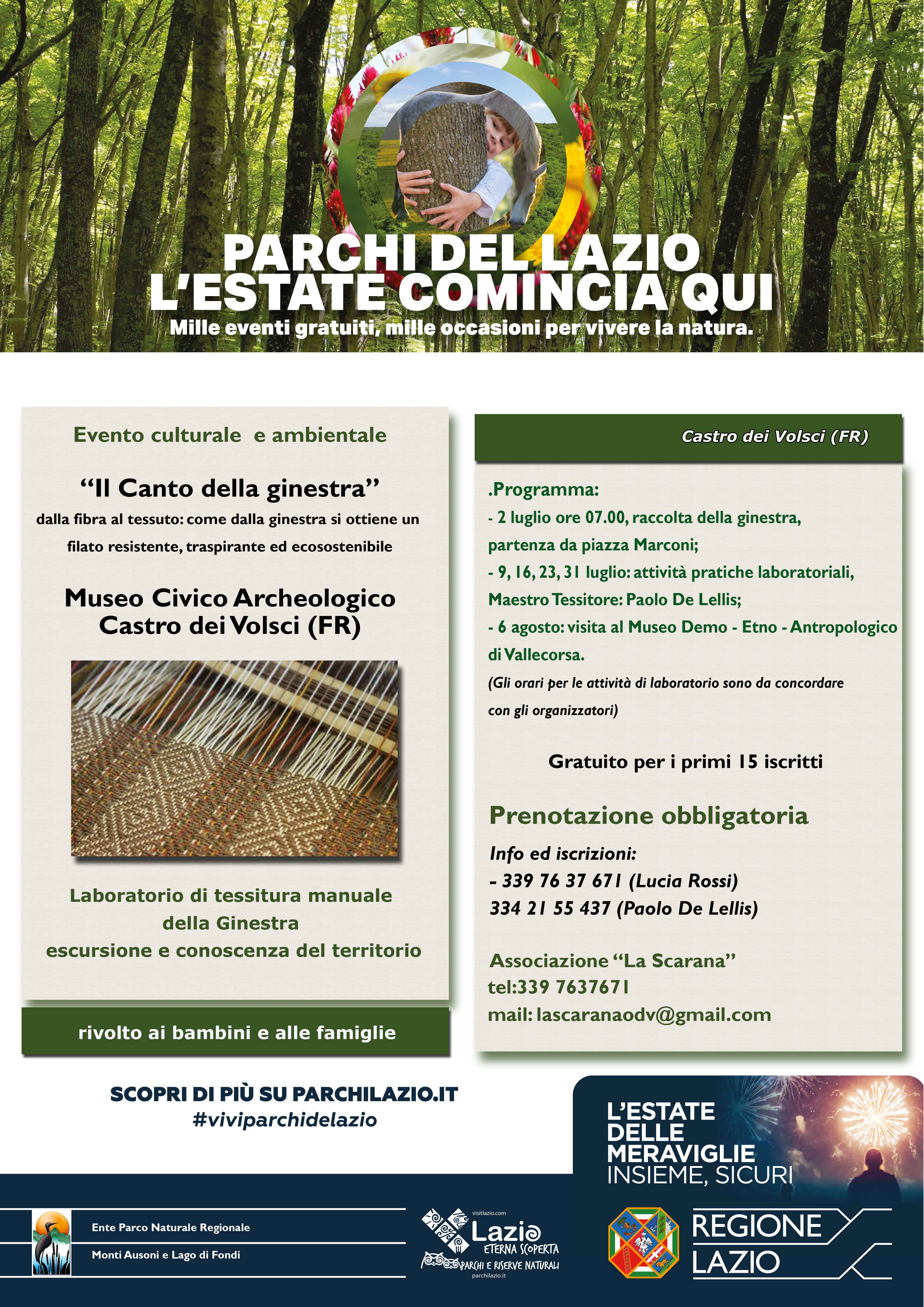 Ente Parco Ausoni - ESTATE 2021: 02 luglio a Castro dei Volsci.