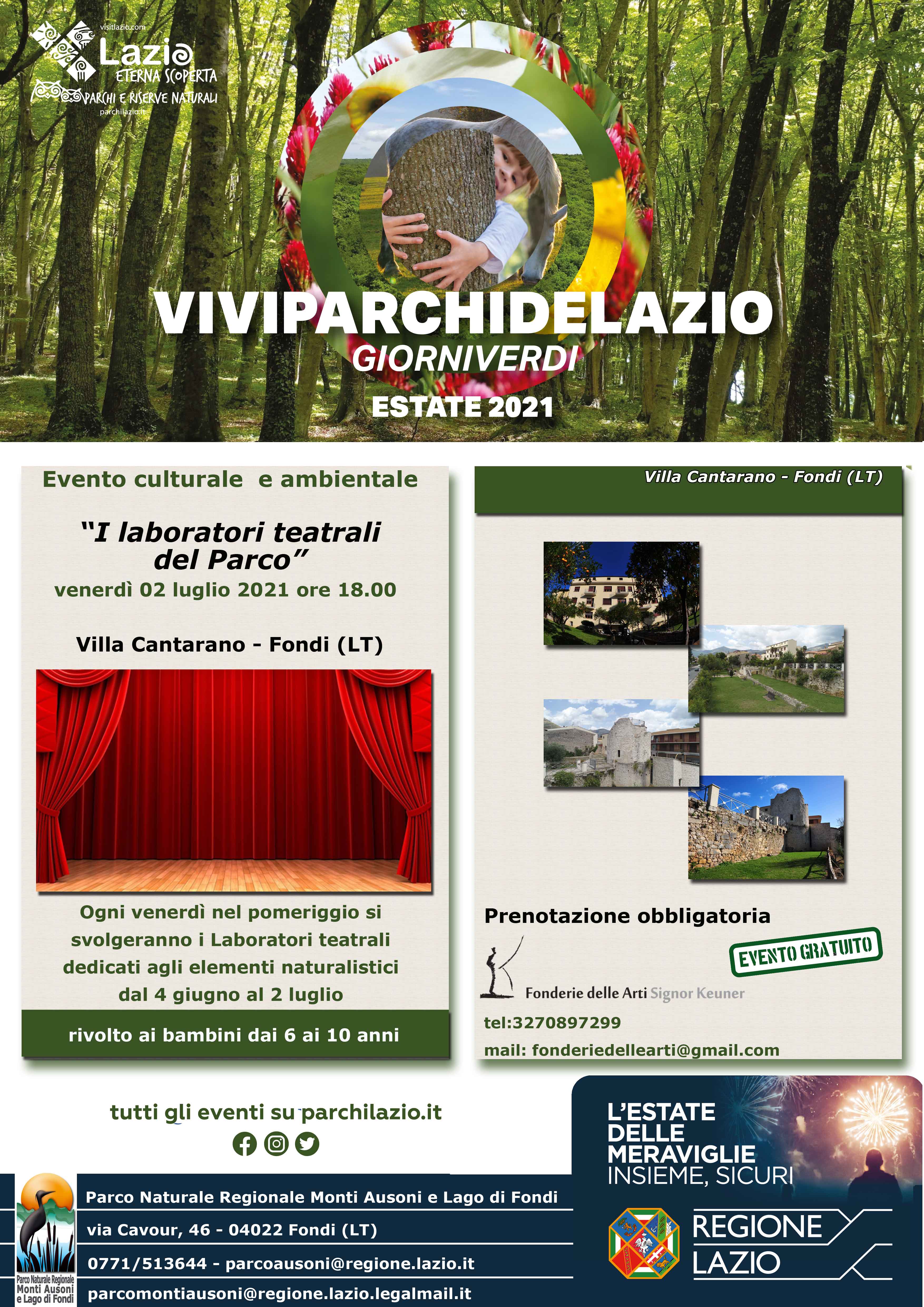 Ente Parco Ausoni - ESTATE 2021: 02 luglio a Villa Cantarano.