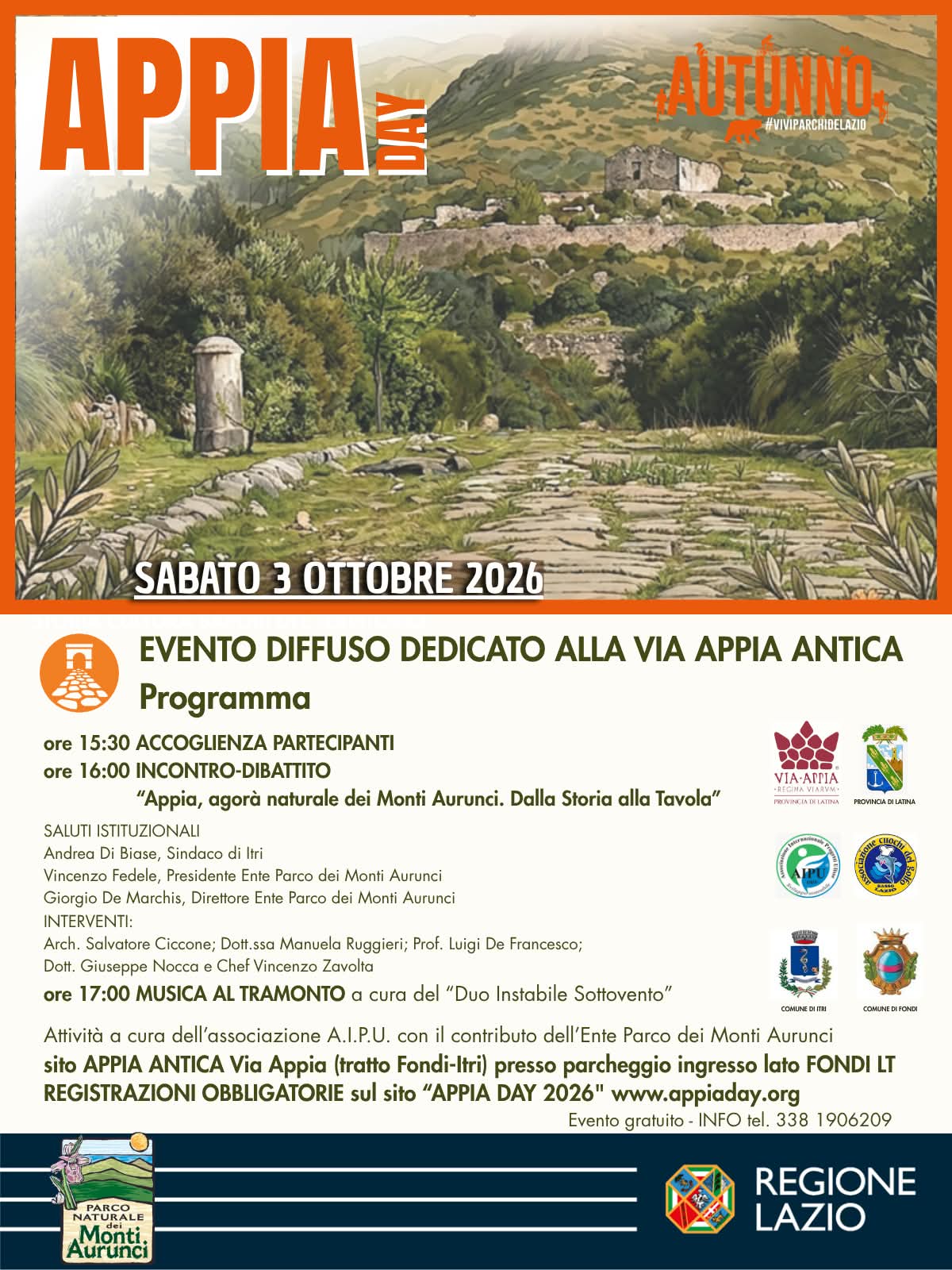 Appia Day 2026 - "Appia, agorà naturale dei Monti Aurunci. Dalla Storia alla Tavola"
