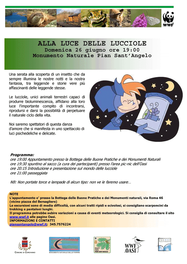 Giorniverdi - Alla luce delle lucciole - Monumento naturale Pian Sant'Angelo