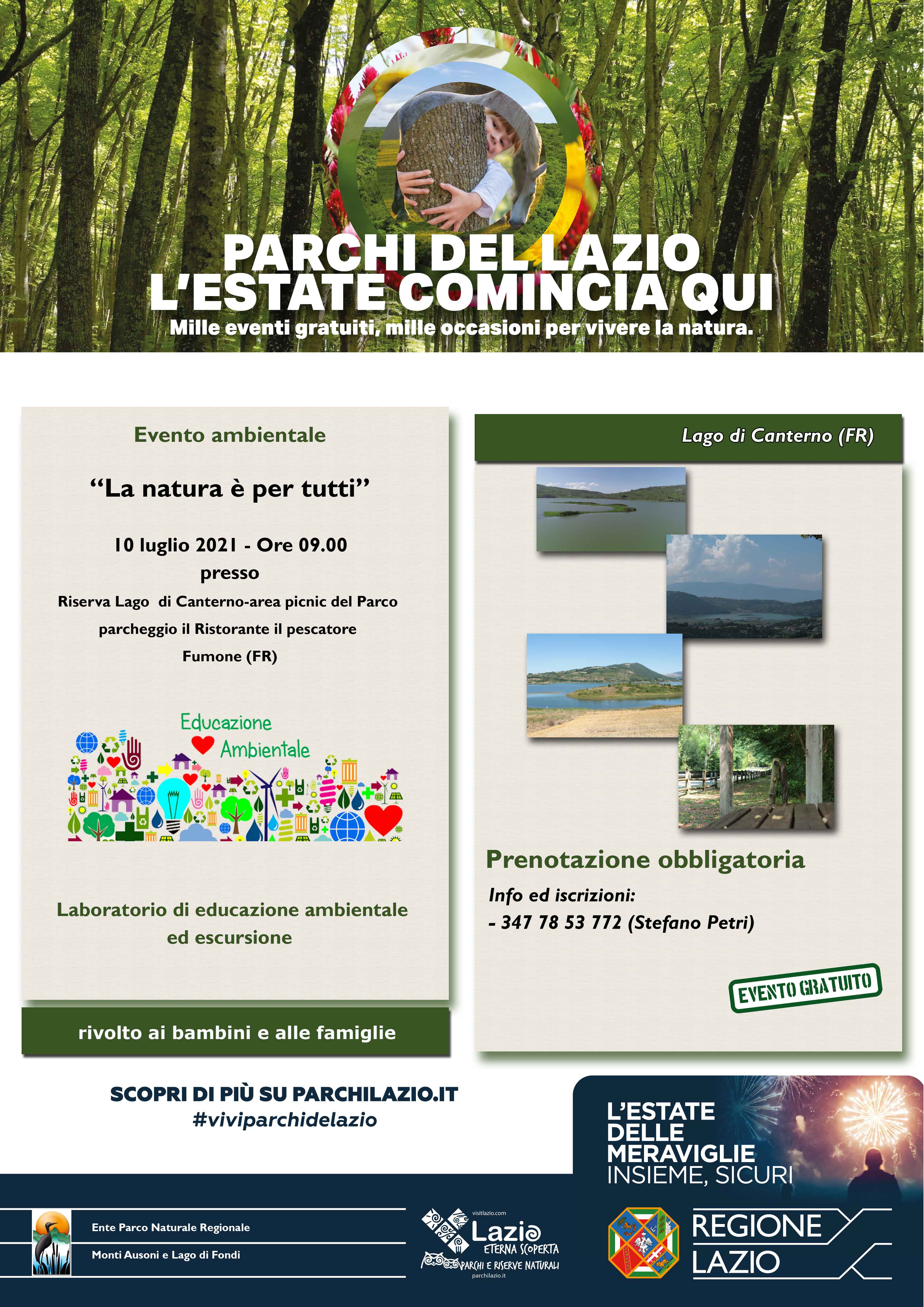 Ente Parco Ausoni - ESTATE 2021: 10 luglio alla Riserva Lago di Canterno.