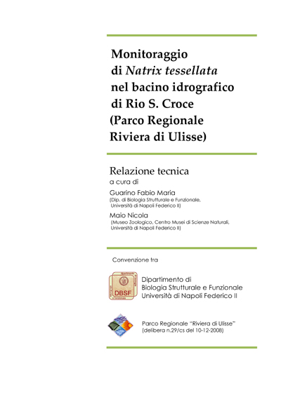 Progetto di Ricerca sugli Anfibi, Rettili e Gasteropodi terrestri nel territorio del Parco Regionale Riviera di Ulisse.