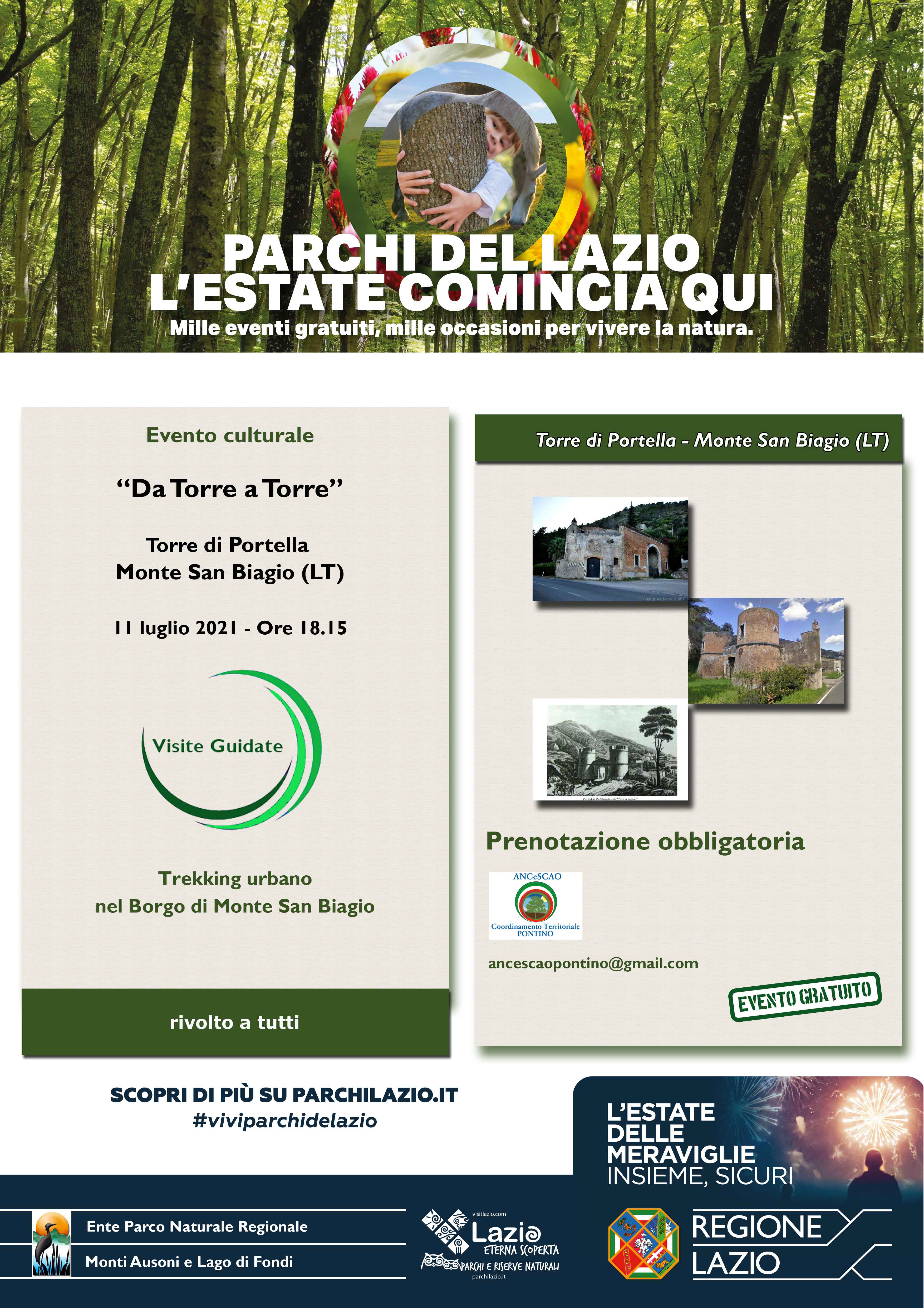 Ente Parco Ausoni - ESTATE 2021: 11 luglio trekking a Monte San Biagio.