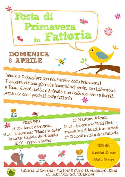 La Fattoria La sonnina festeggia l'arrivo della primavera