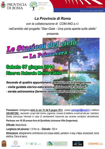 R.N.R. Monte Catillo: "Le stagioni del cielo...la primavera..."