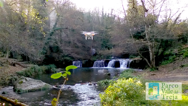 Il drone filma le cascate di Montegelato - foto Archivio Parco
