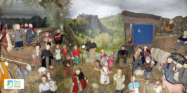 Il presepe con i personaggi di Calcata - foto Archivio Parco