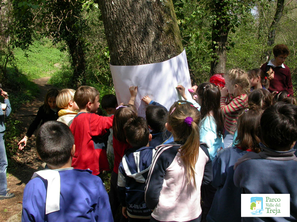 Educazione ambientale intorno a un albero - foto Archivio Parco