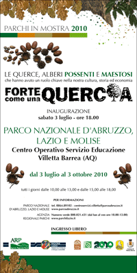 Forte come una Quercia arriva al Parco Nazionale d'Abruzzo Lazio e Molise.