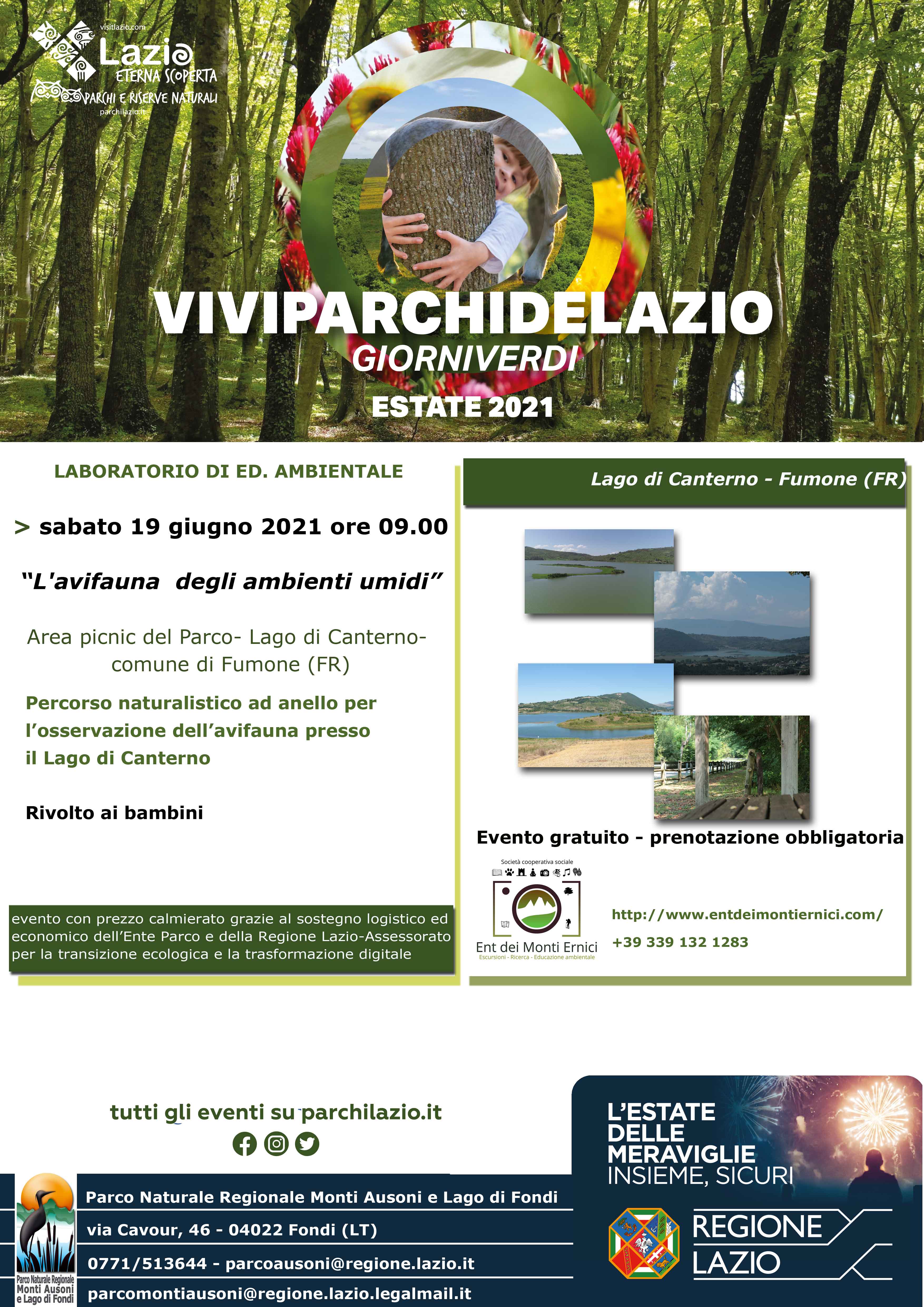 Ente Parco Ausoni - ESTATE 2021: 19 giugno al Lago di Canterno.