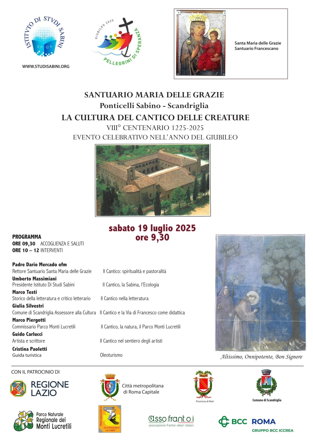 LA CULTURA DEL CANTICO DELLE CREATURE – Scandriglia