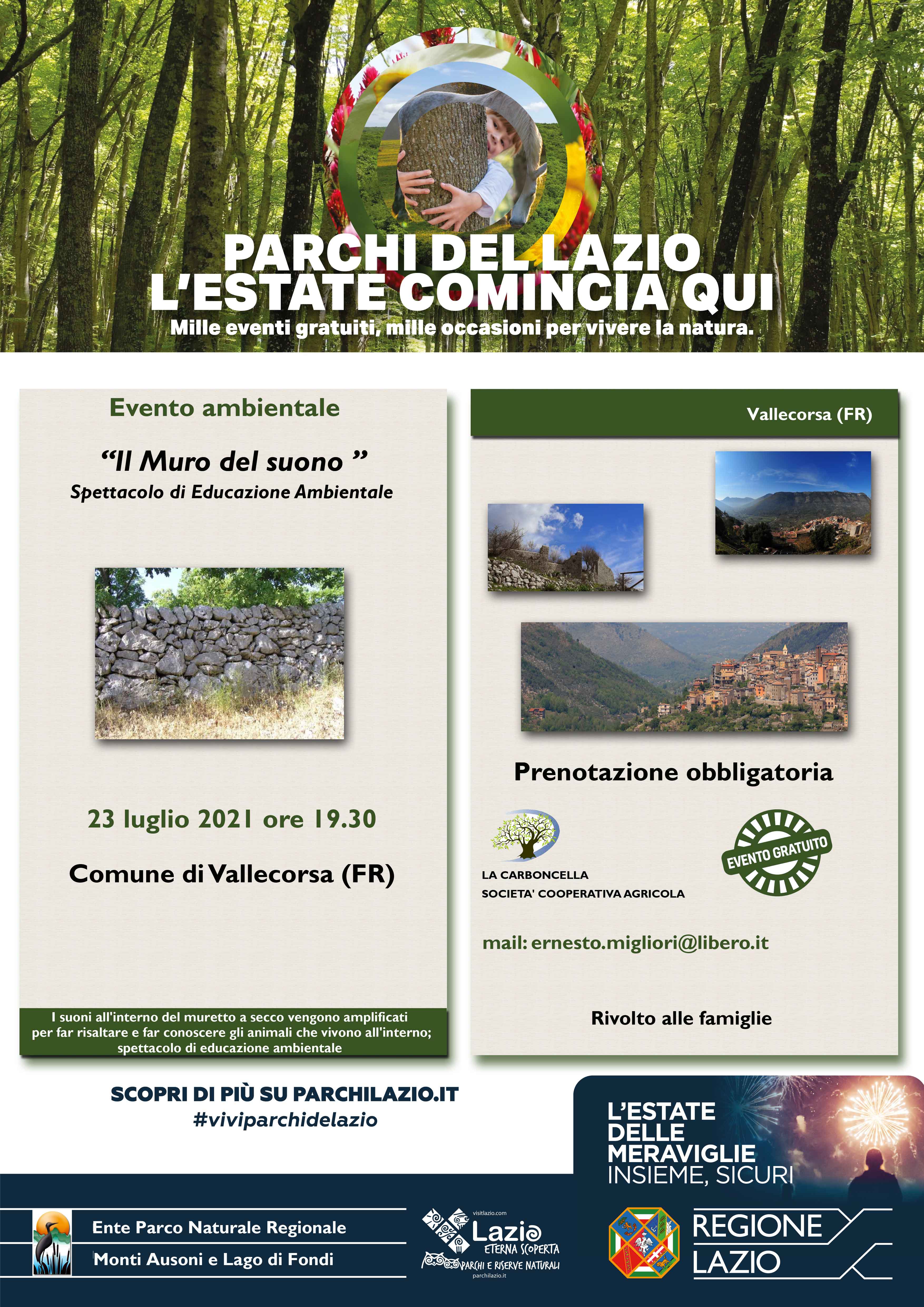 Ente Parco Ausoni - ESTATE 2021: 23 luglio a Vallecorsa.