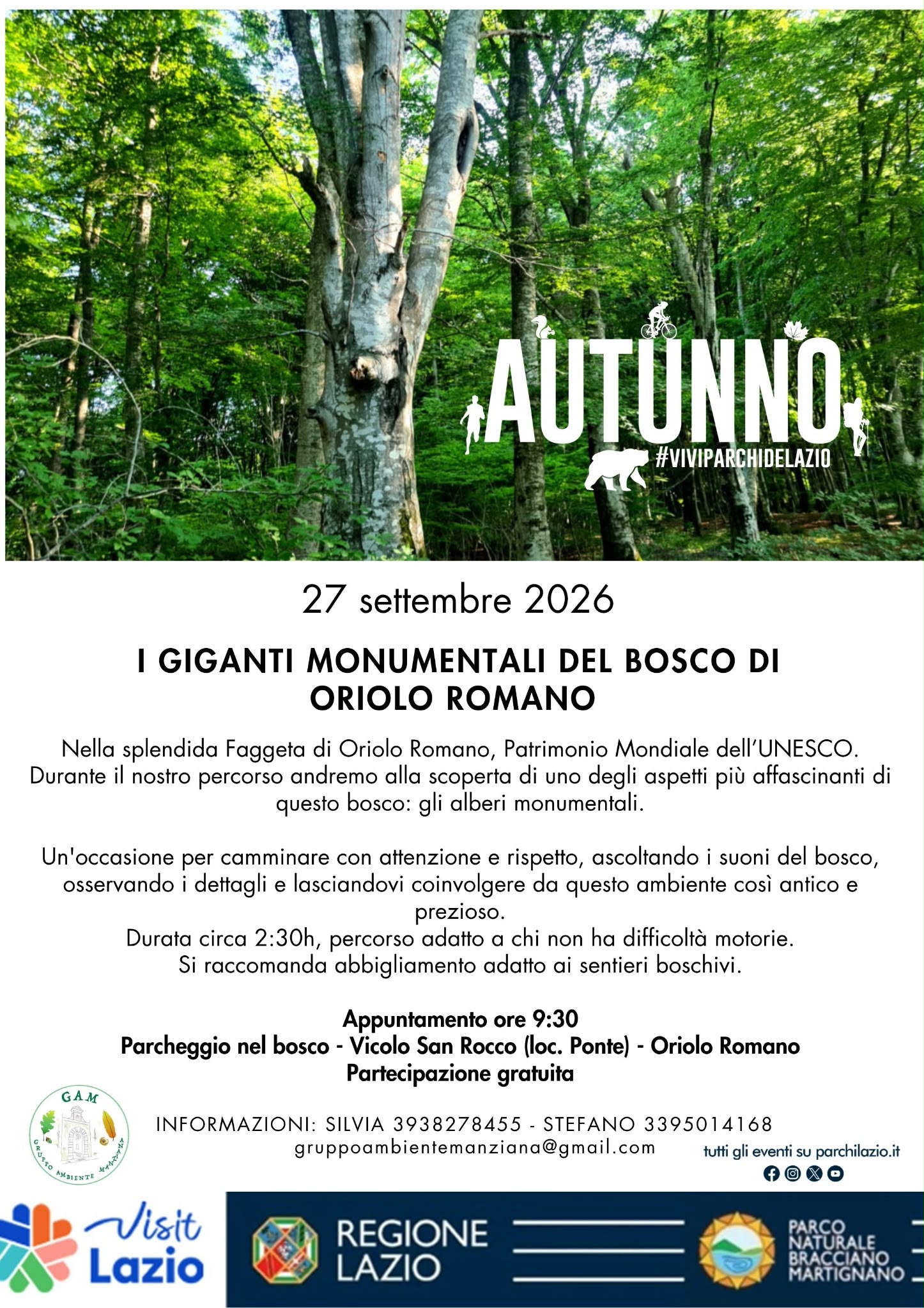 I GIGANTI MONUMENTALI DEL BOSCO DI ORIOLO ROMANO- TESORI NATURALI 2026