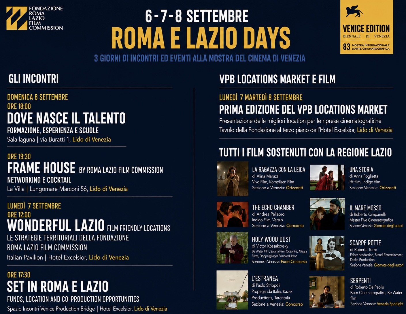 LA LOCATION MONTERANO AL FESTIVAL DEL CINEMA DI VENEZIA