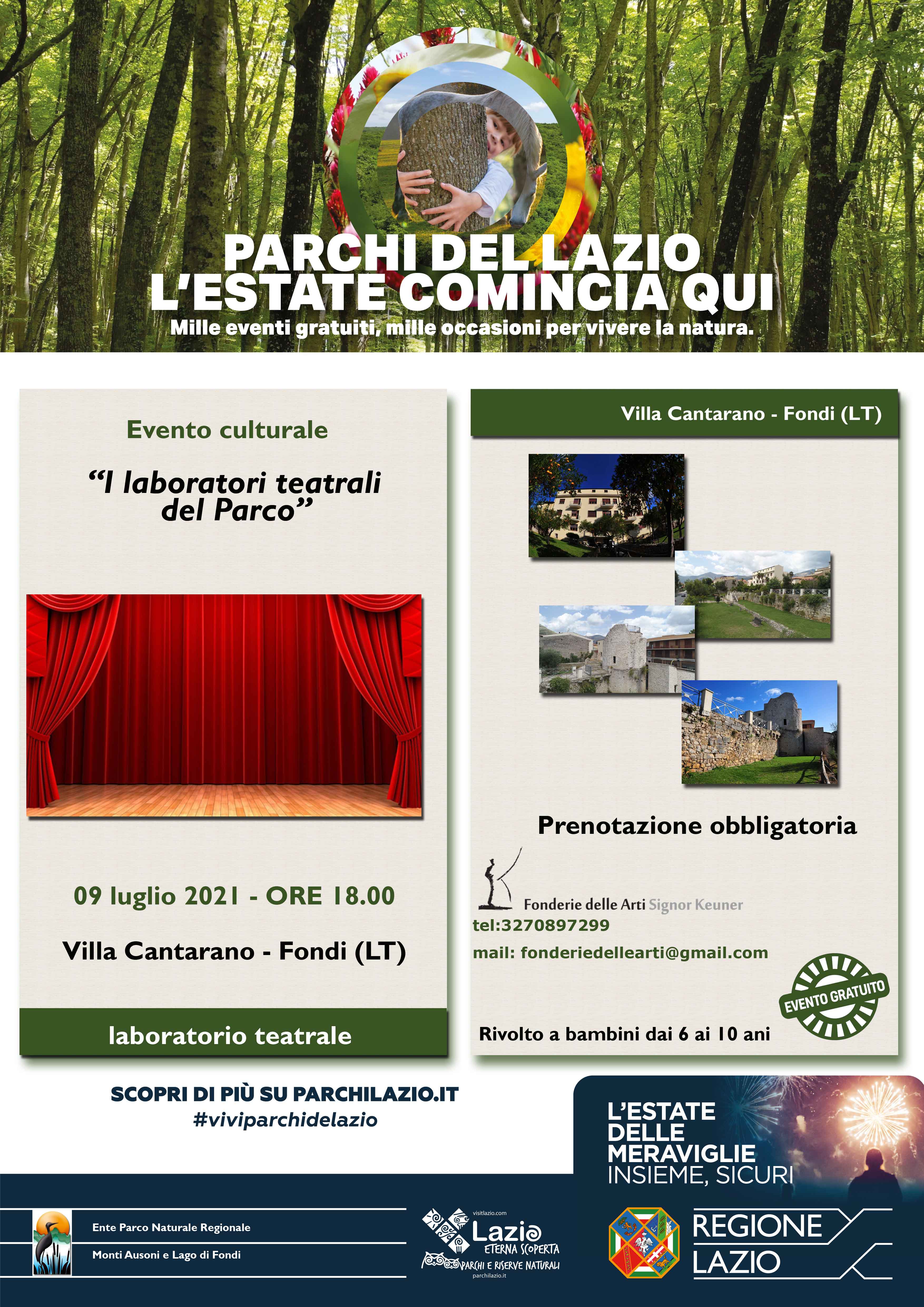 Ente Parco Ausoni - ESTATE 2021: 09 luglio a Villa Cantarano.