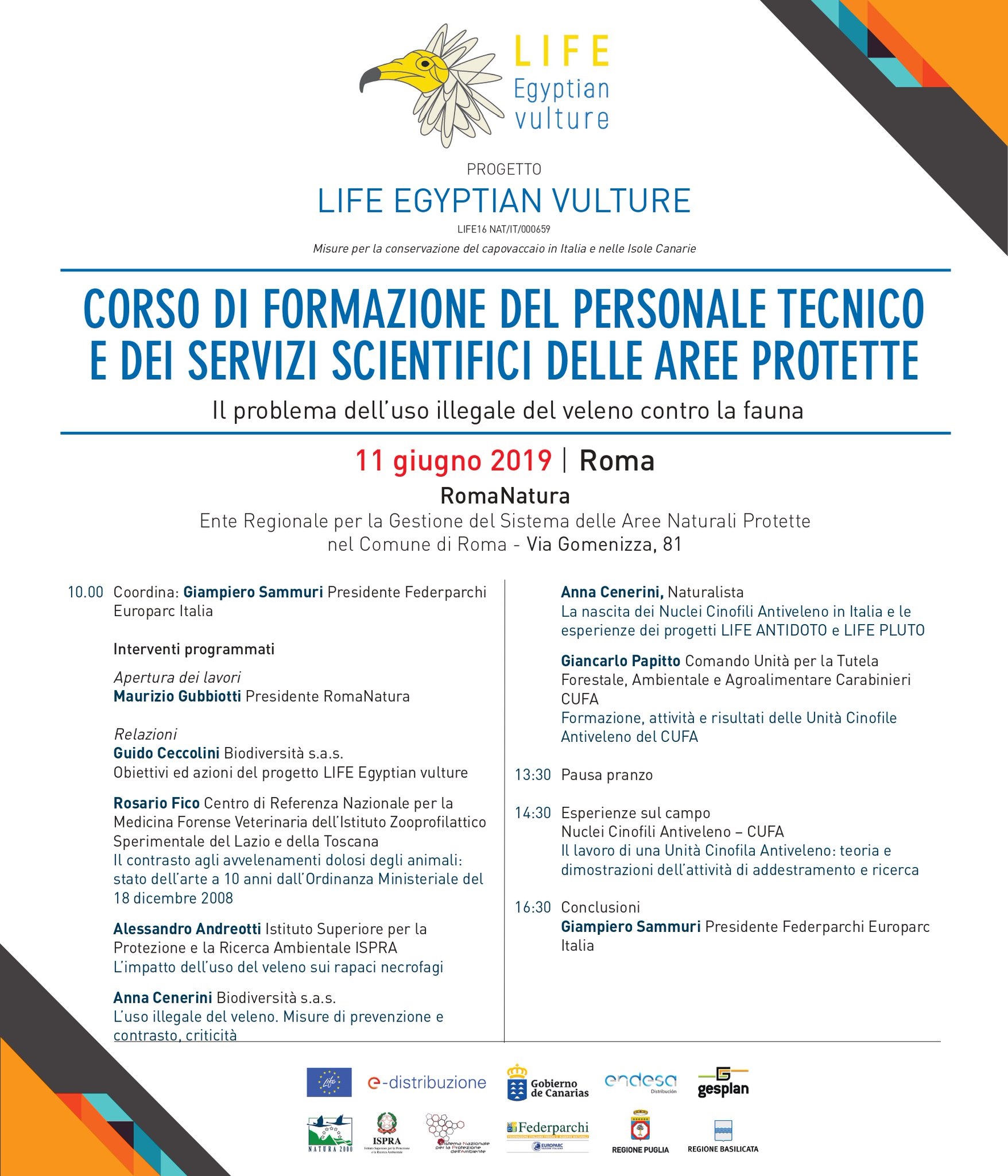 Villa Mazzanti : Progetto Life Egyptian Vulture: Corso di formazione del personale tecnico e dei servizi scientifici delle aree protette