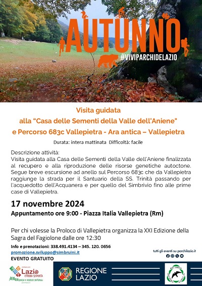 Visita guidata alla "Casa delle Sementi della Valle dell'Aniene" e Percorso 683c Vallepietra - Ara antica – Vallepietra