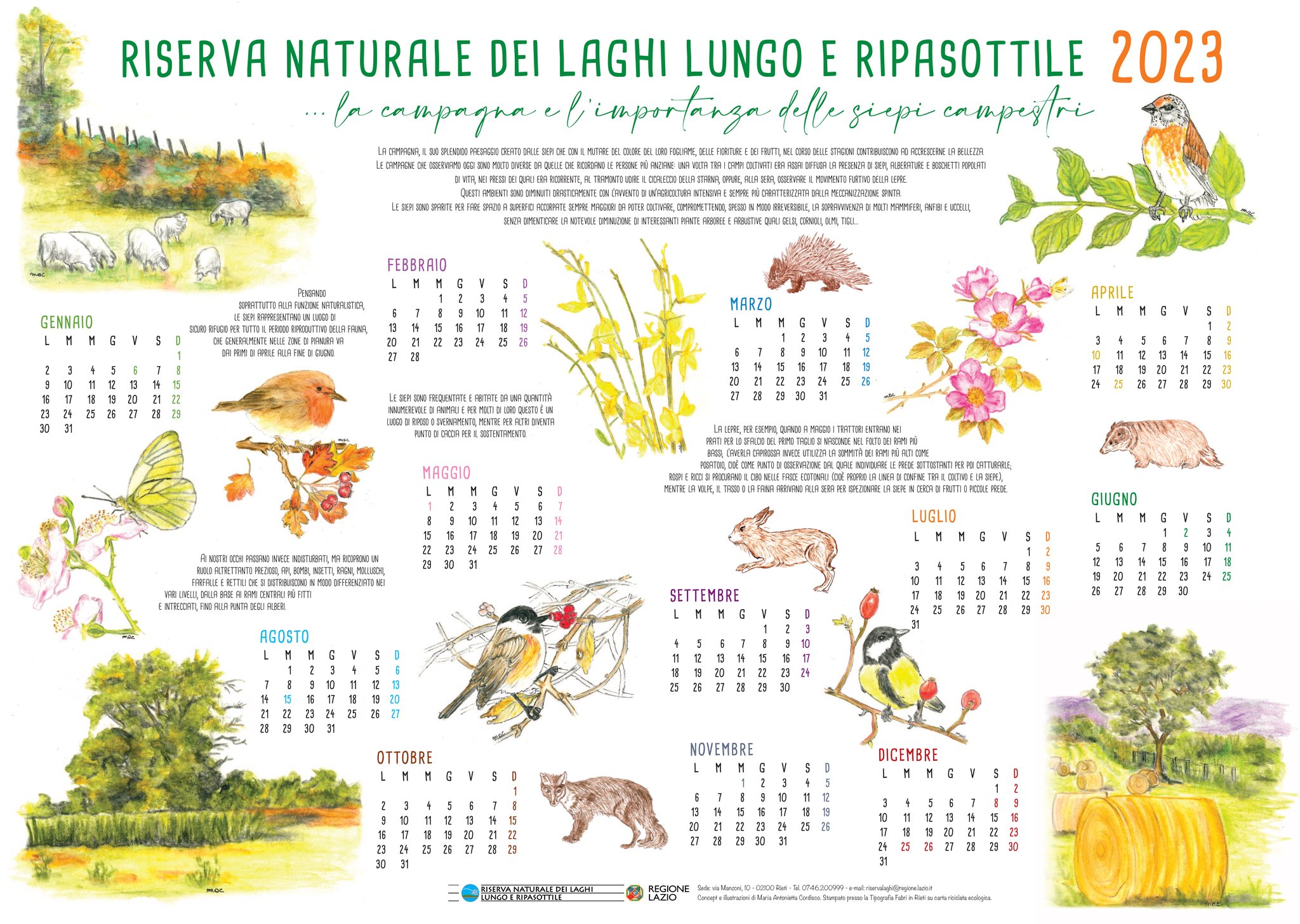 Calendario della Riserva Naturale