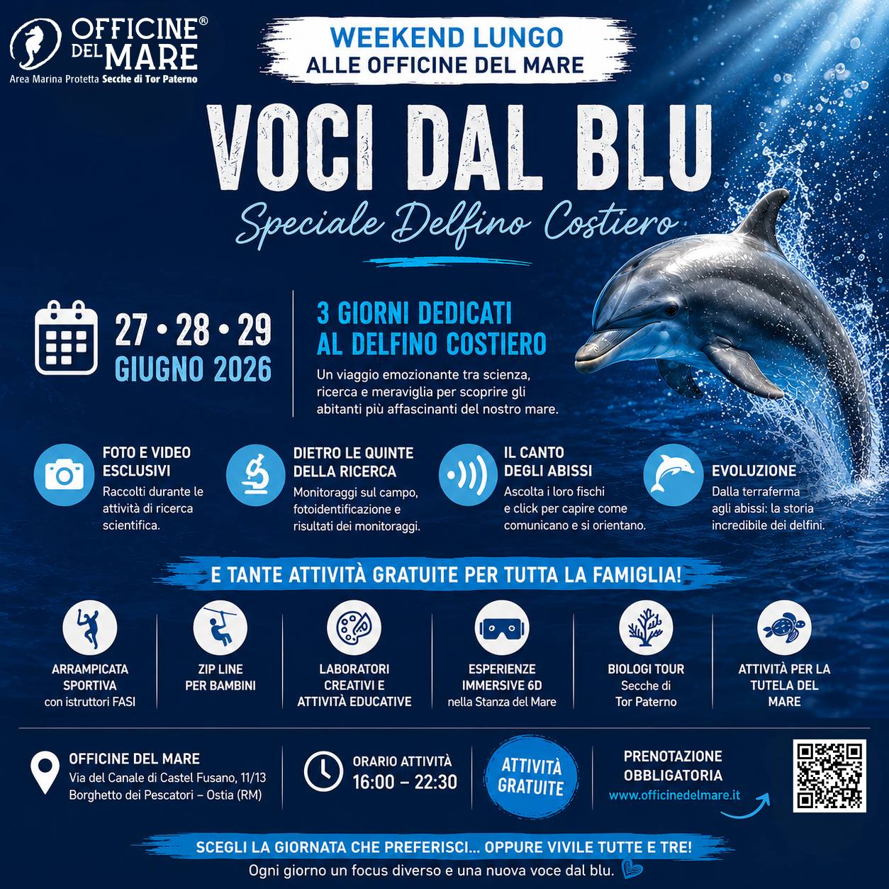 Alla scoperta dei delfini del nostro mare: weekend speciale alle Officine del Mare