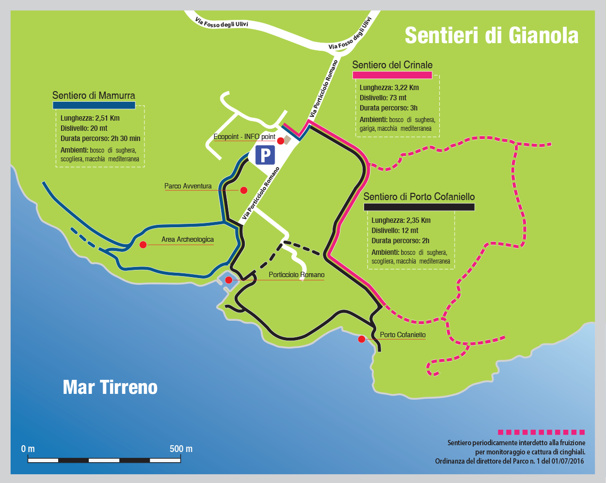 Carta dei sentieri di Gianola