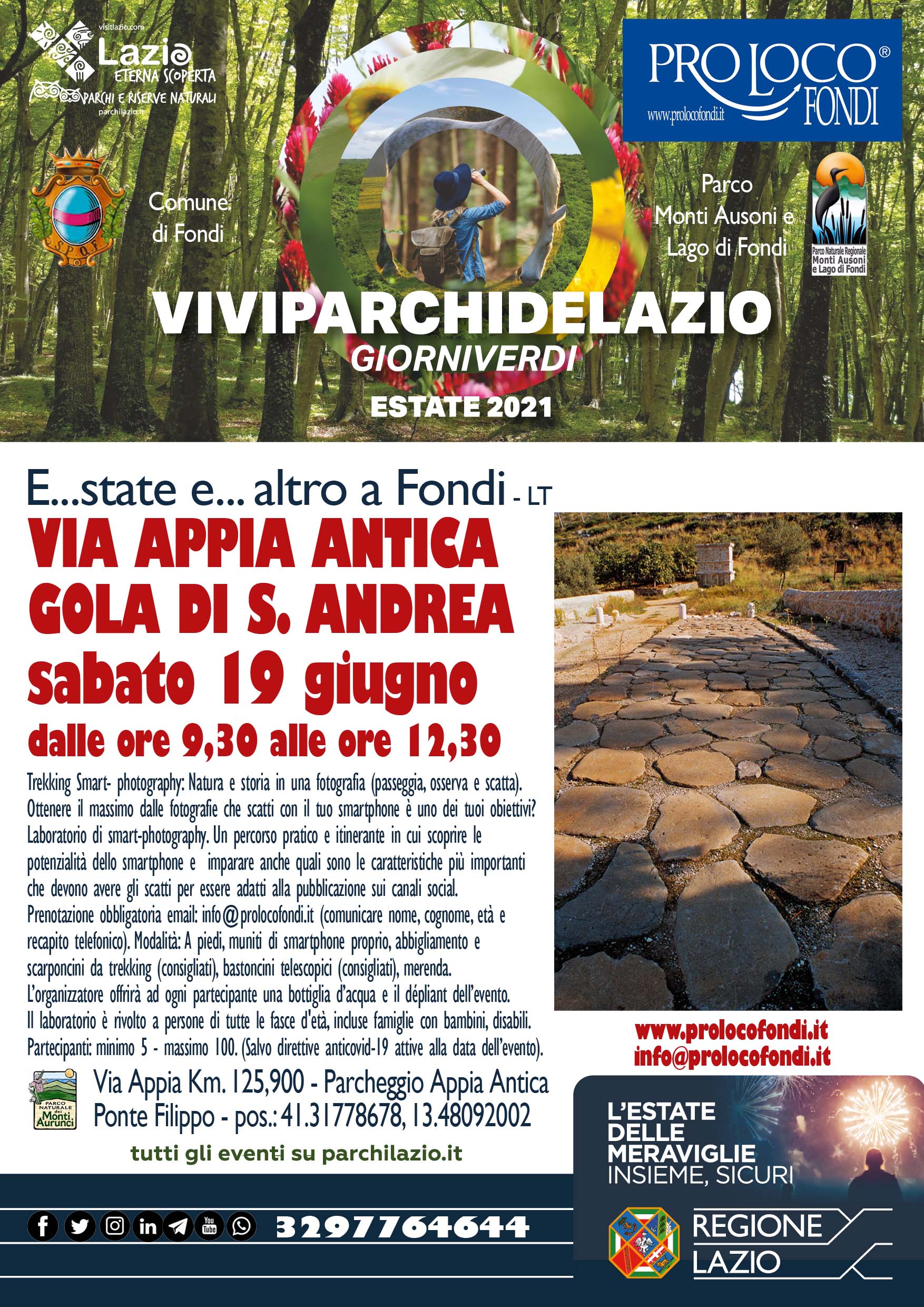 Evento escursione Appia Antica Gola di S. Andrea Fondi