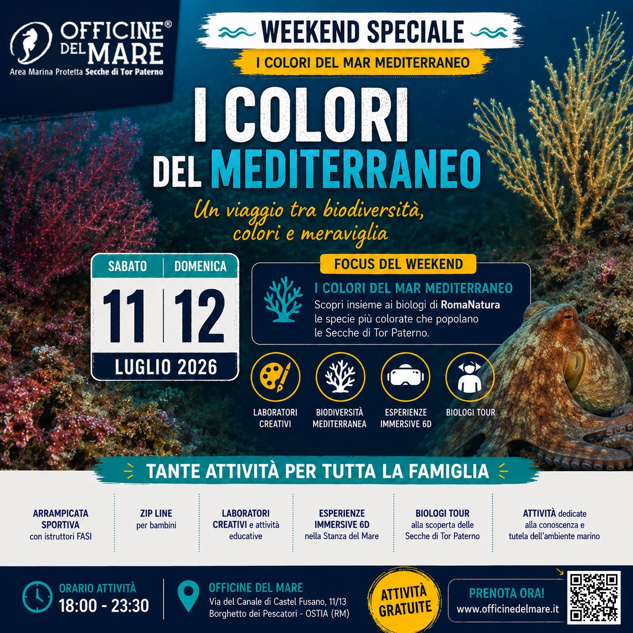 11 e 12 Luglio week end di attività alle Officine del Mare