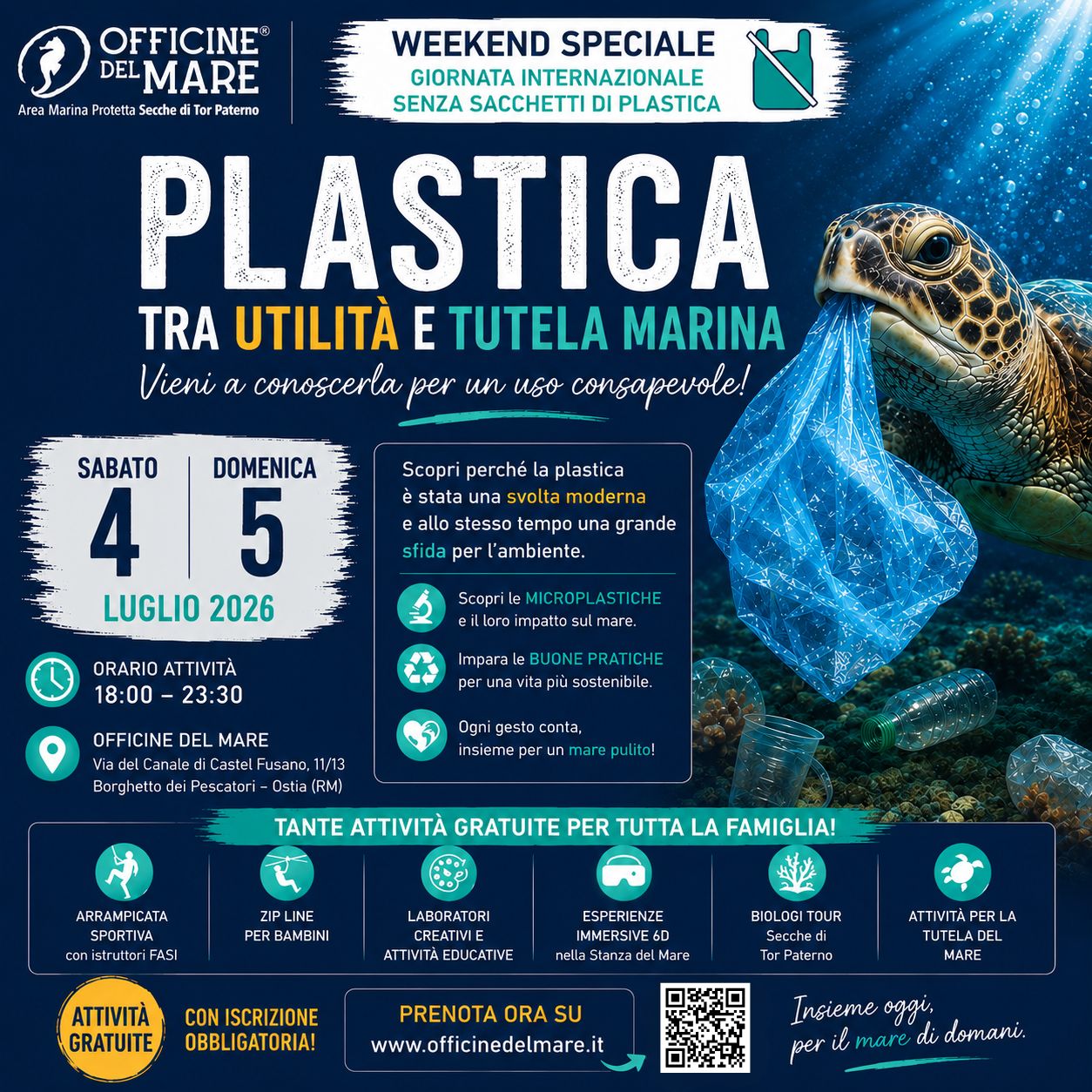 4 e 5 Luglio week end di attività alle Officine del Mare