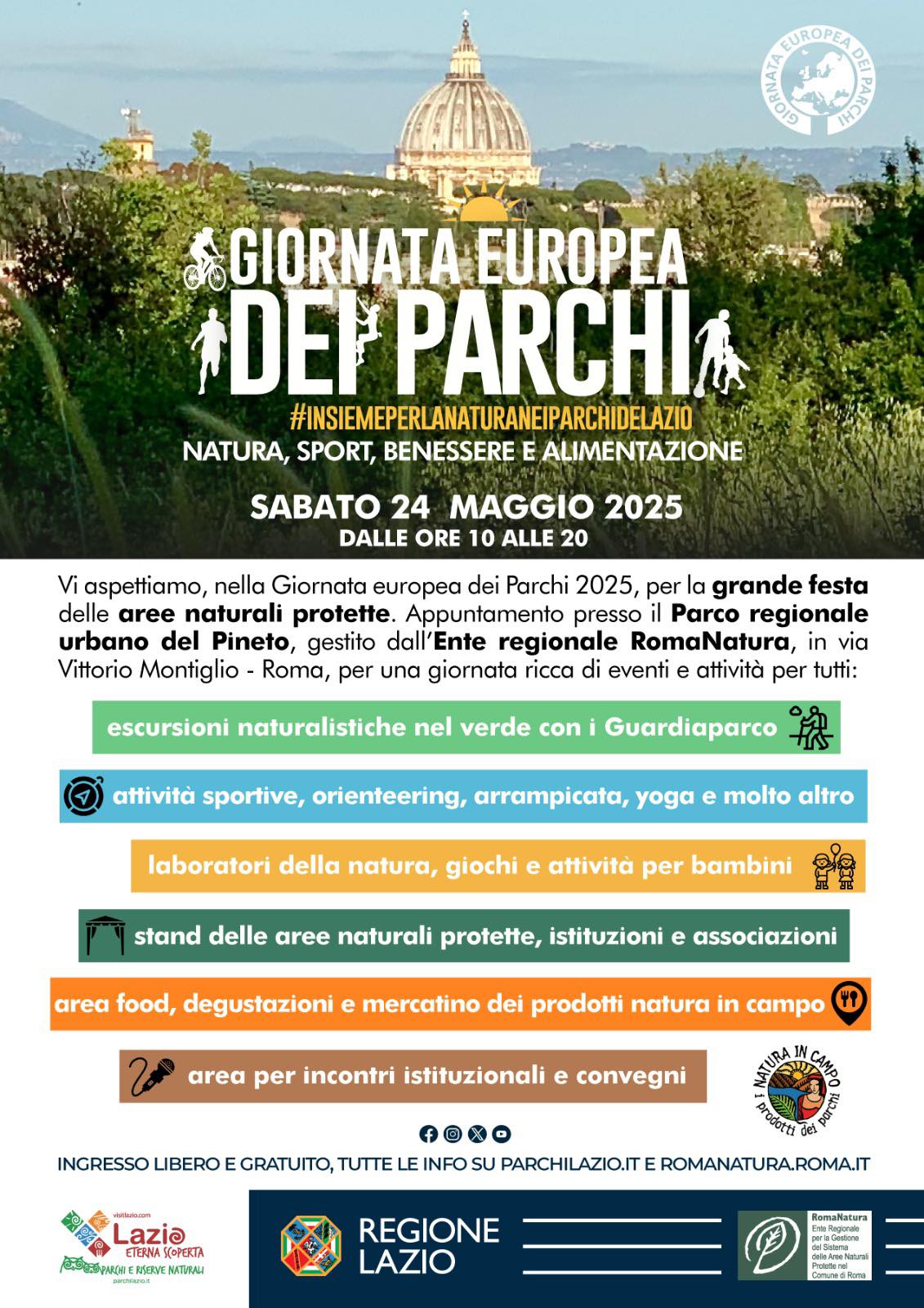 "INSIEME PER LA NATURA – Natura, Sport, Benessere, Alimentazione" - Giornata Europea dei Parchi, sabato 24 maggio