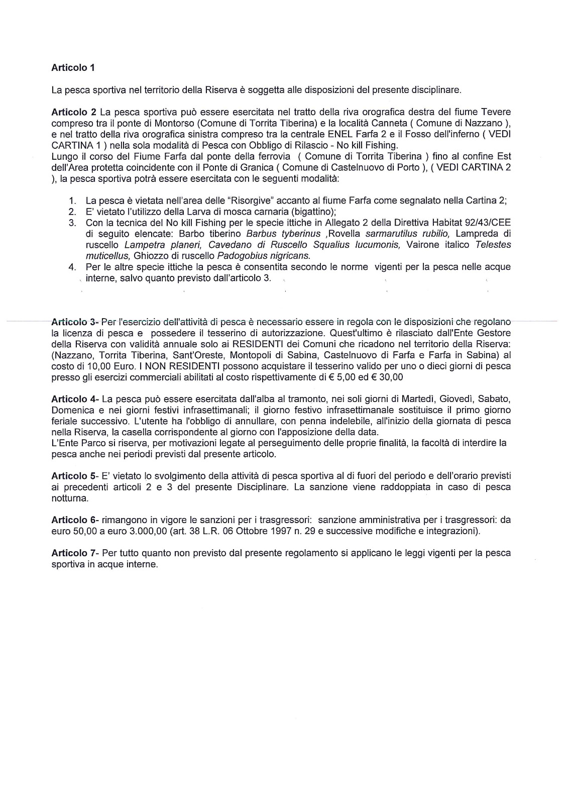 DELIBERAZIONE N.12 DEL 01.04.2019- REGOLAMENTO PESCA 