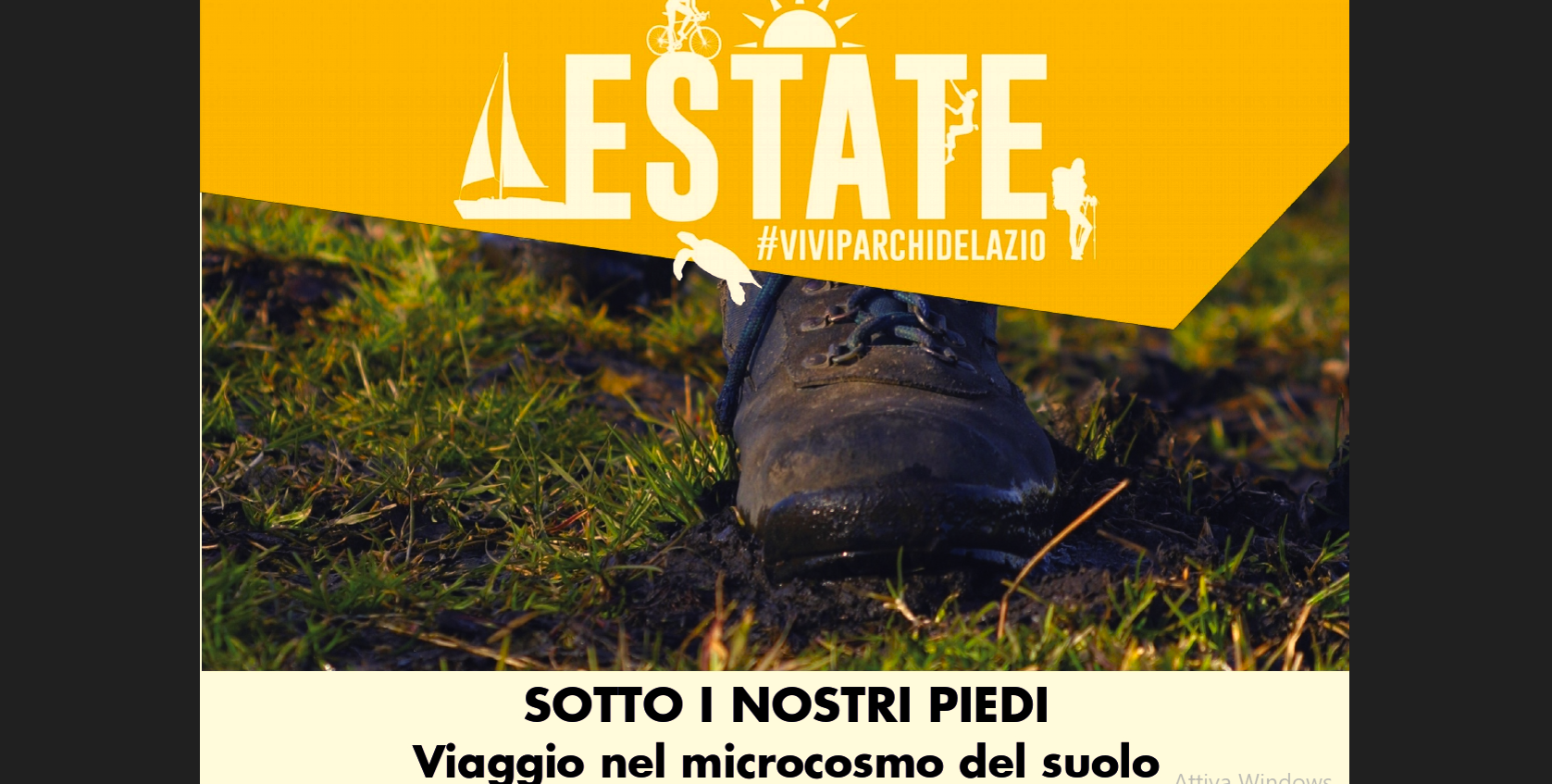 SOTTO I NOSTRI PIEDI: VIAGGIO NEL MICROCOSMO DEL SUOLO - TESORI NATURALI 2026