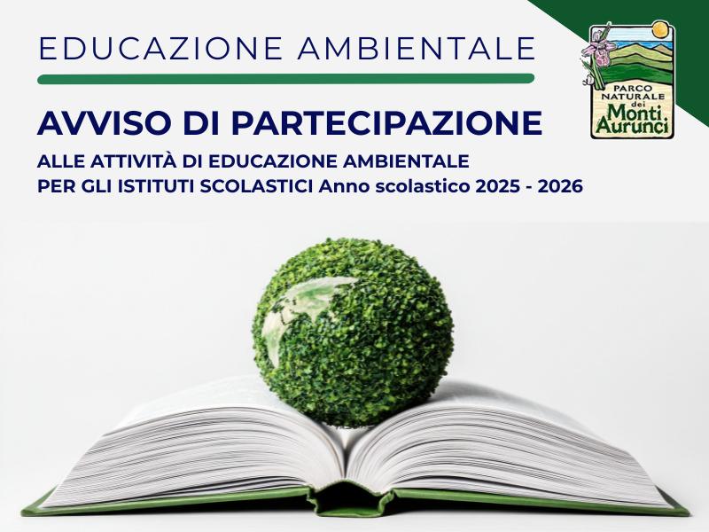Avviso di partecipazione alle attività di Educazione Ambientale per gli Istituti scolastici - Anno Scolastico 2025/2026