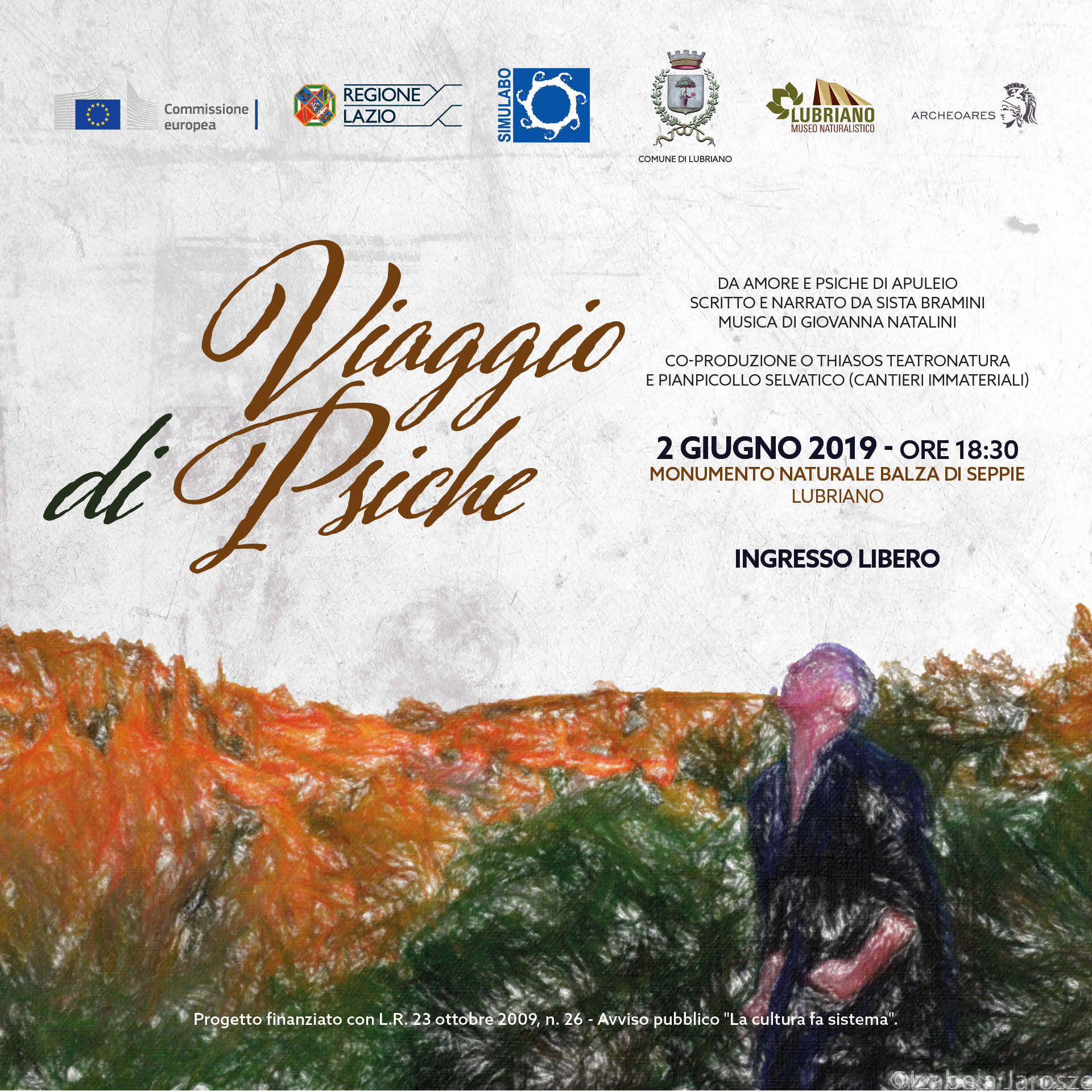 TEATRO A BALZA DI SEPPIE. "VIAGGIO DI PSICHE" di e con SISTA BRAMINI. 2 GIUGNO