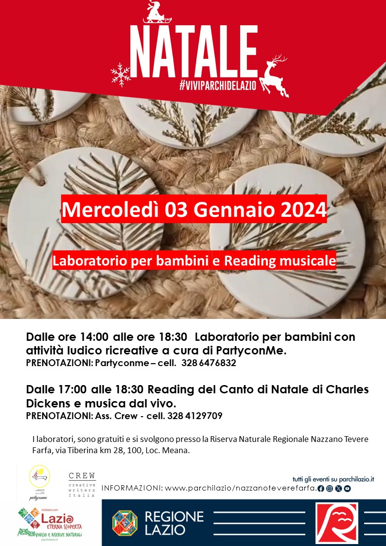 03 gennaio Laboratorio per bambini e Reading Musicale