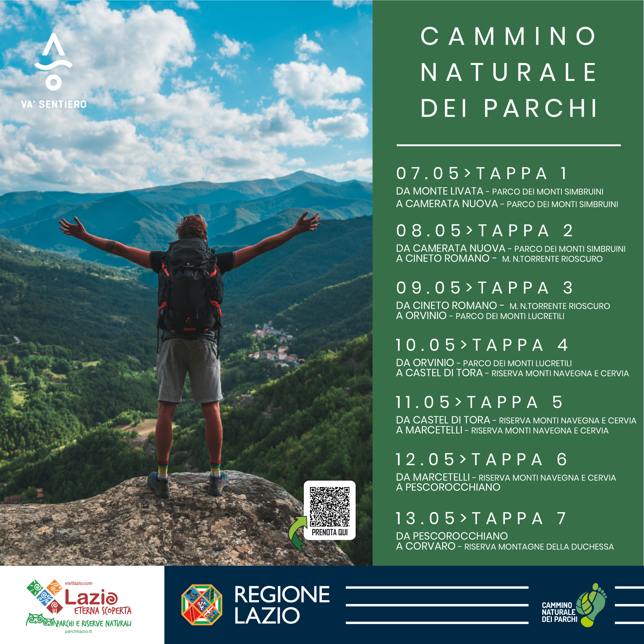 Locandina della settimana sul Cammino Naturale dei Parchi