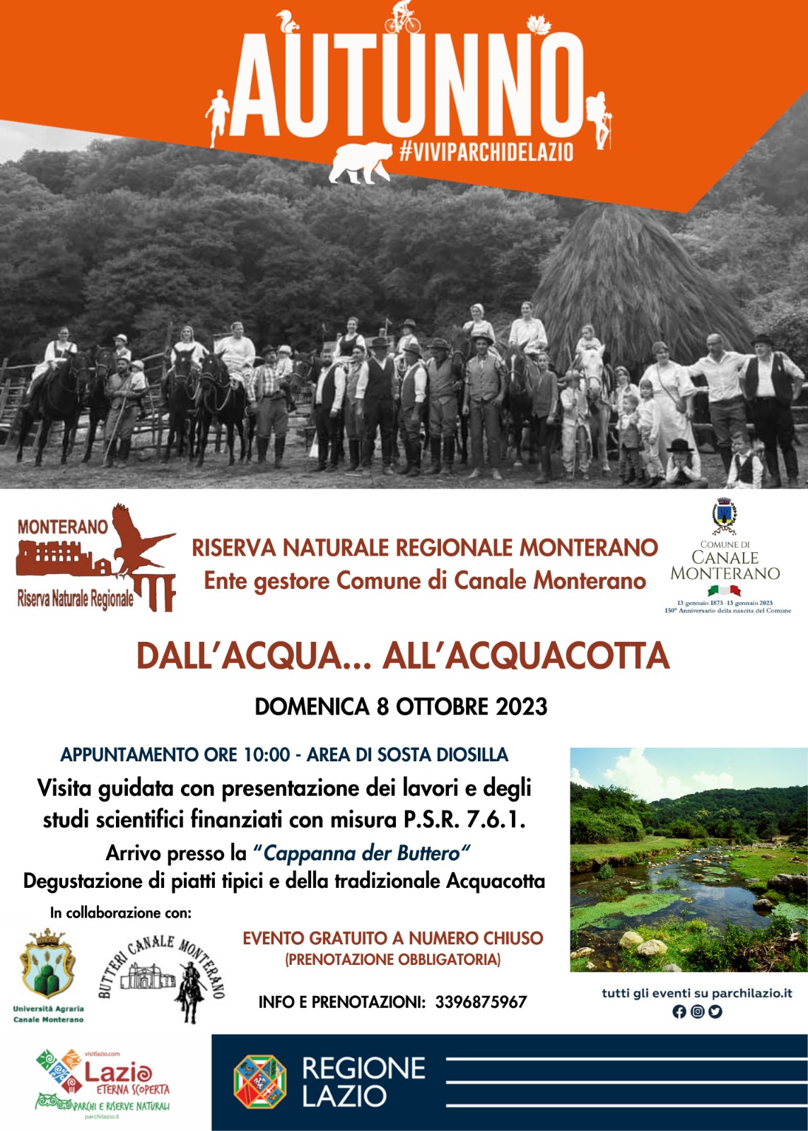 DOMENICA 8 OTTOBRE "Dall'acqua all'Acquacotta"