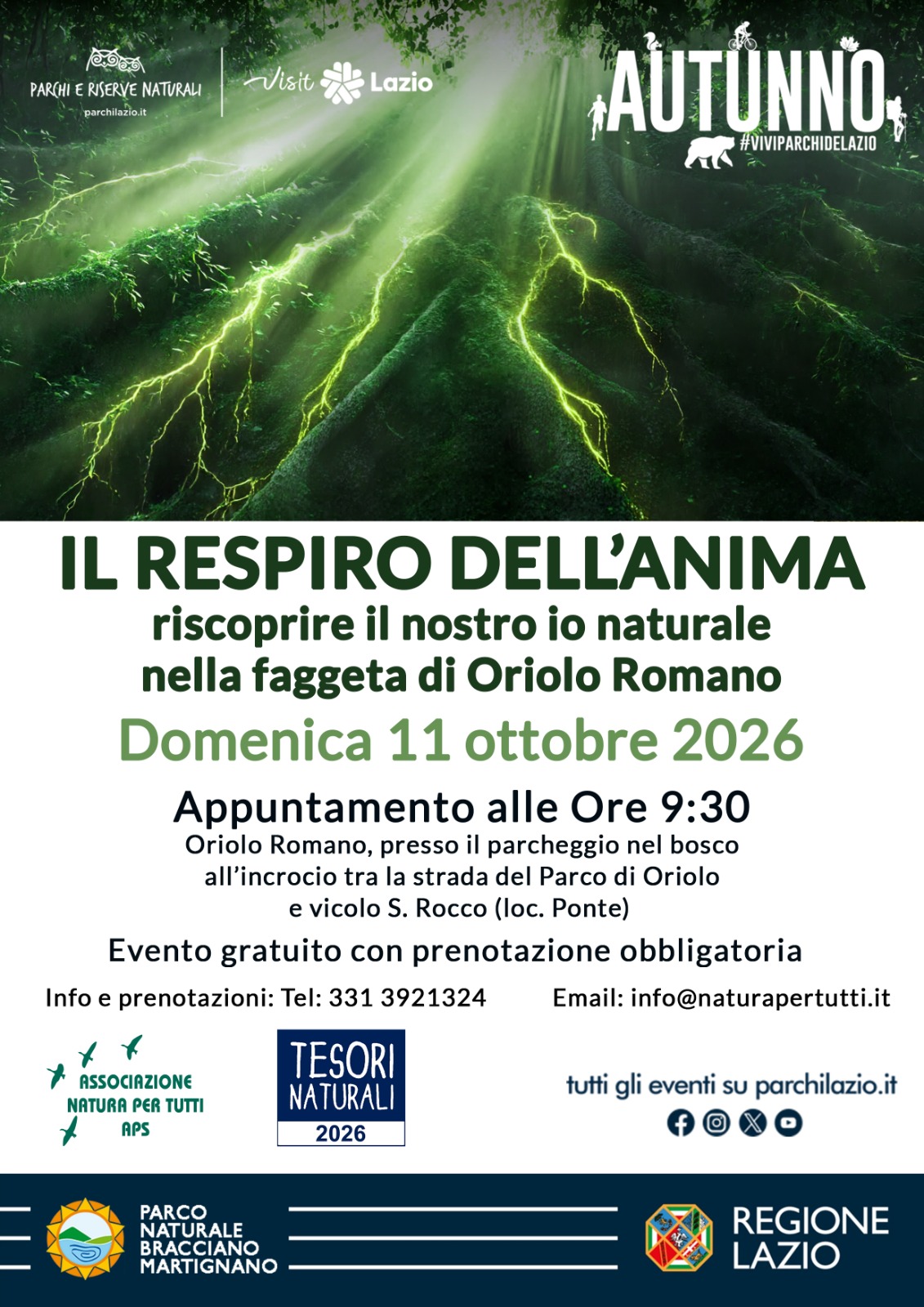 Il Respiro dell'anima: riscoprire il nostro io naturale nella faggeta di Oriolo Romano - TESORI NATURALI 2026
