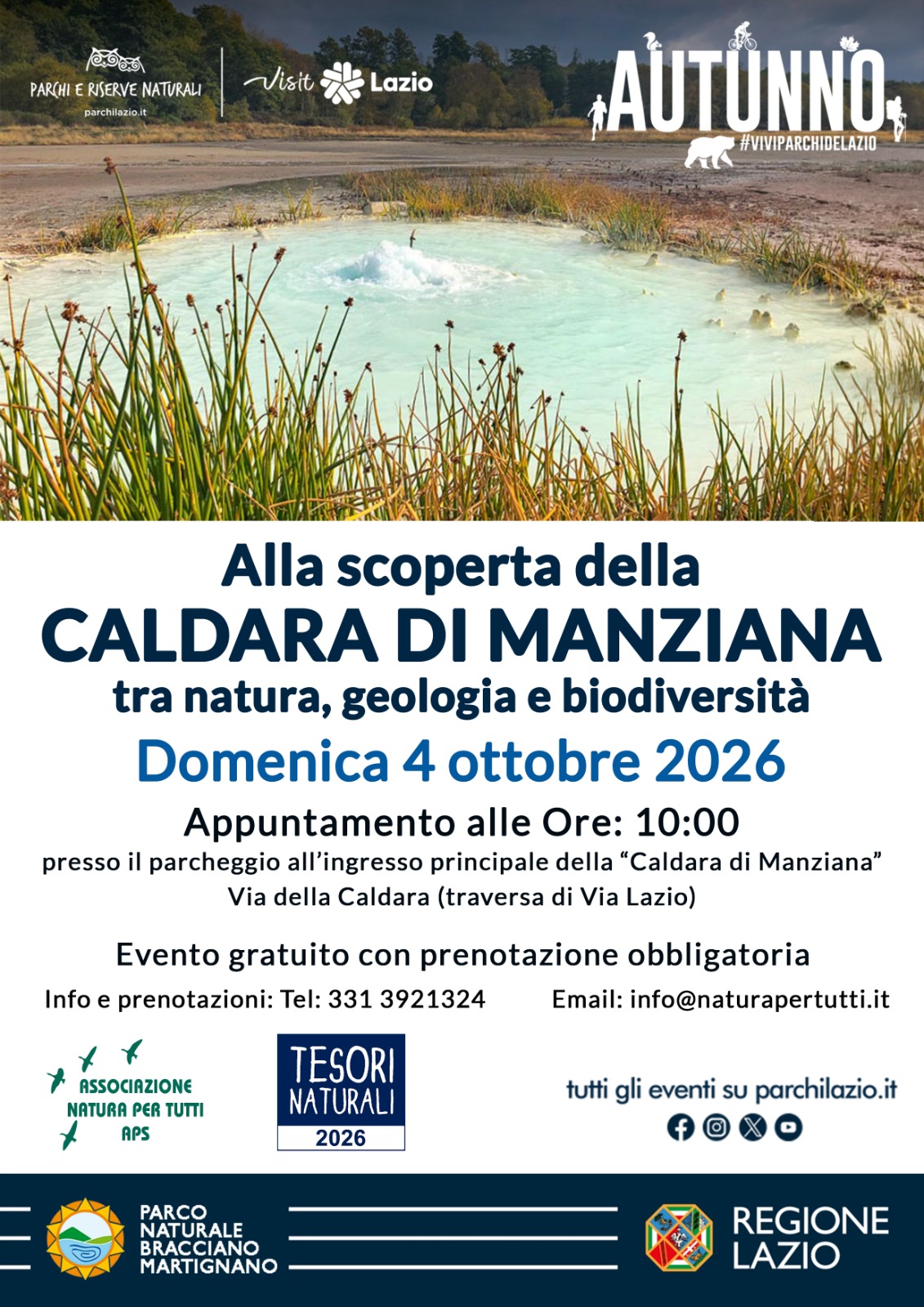 Alla scoperta della Caldara di Manziana tra natura, geologia e biodiversità - TESORI NATURALI 2026