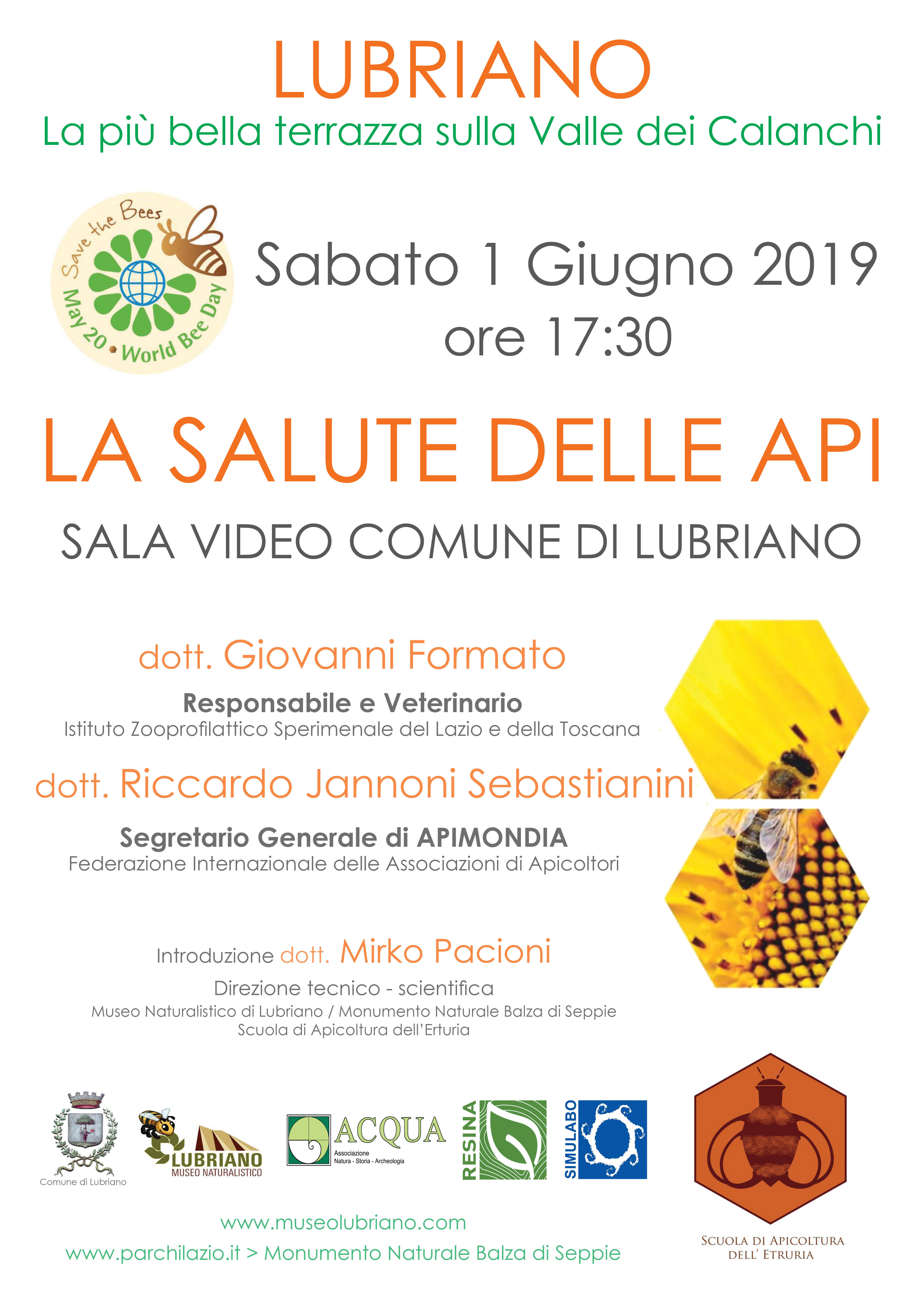 LUBRIANO. LA SALUTE DELLE API. SABATO 1 GIUGNO 2019