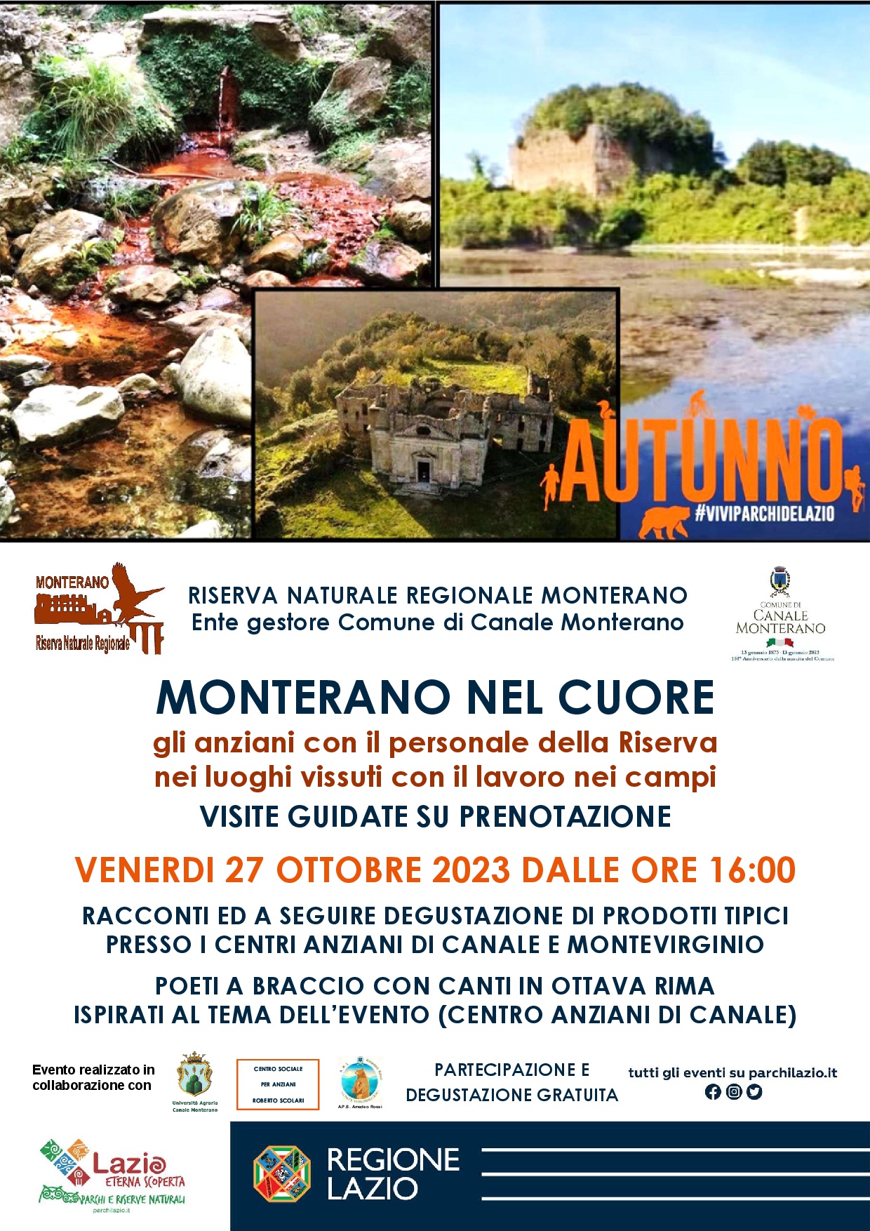 ULTIMI TRE EVENTI PROGRAMMATI E PREVISTI DAL CALENDARIO ESTIVO AUTUNNALE DELLA RISERVA