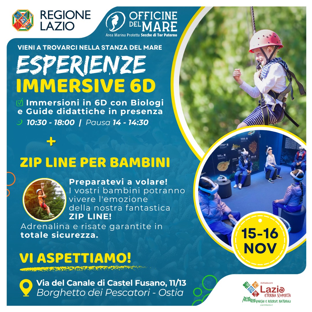 Sabato 15 e Domenica 16 Novembre: Esperienze Immersive + Zipline