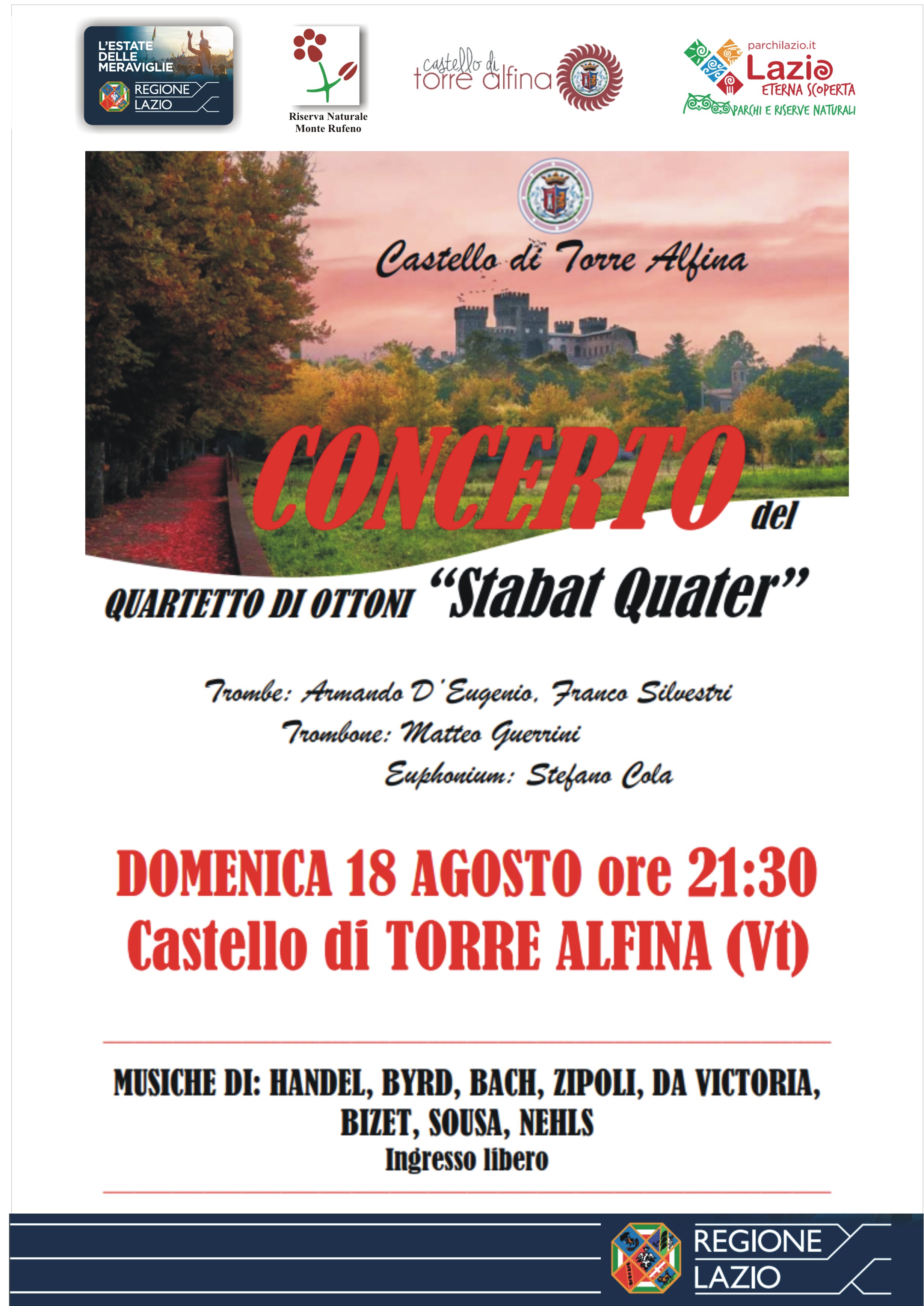 Quartetto di ottoni al castello di Torre Alfina