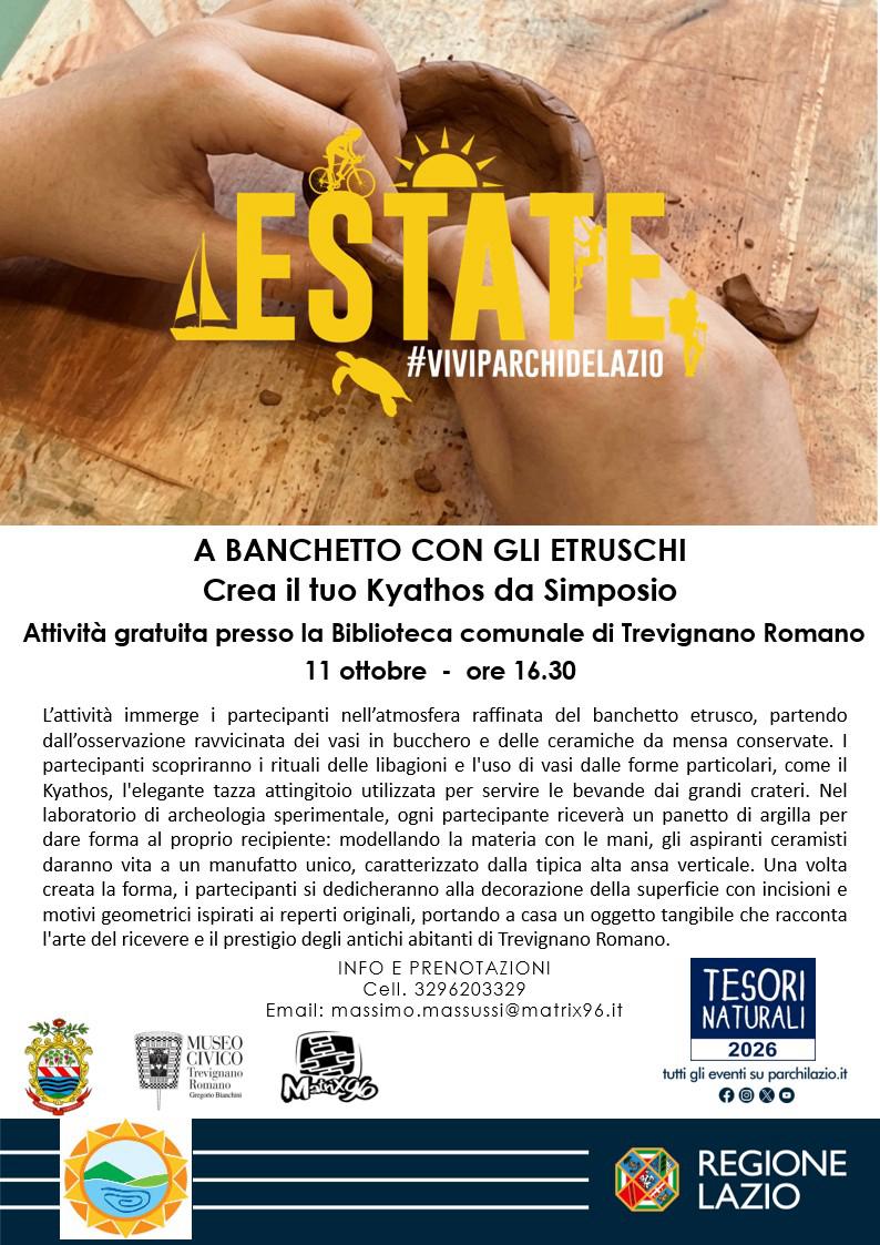 A Banchetto con gli Etruschi: Crea il tuo Kyathos da Simposio - TESORI NATURALI 2026