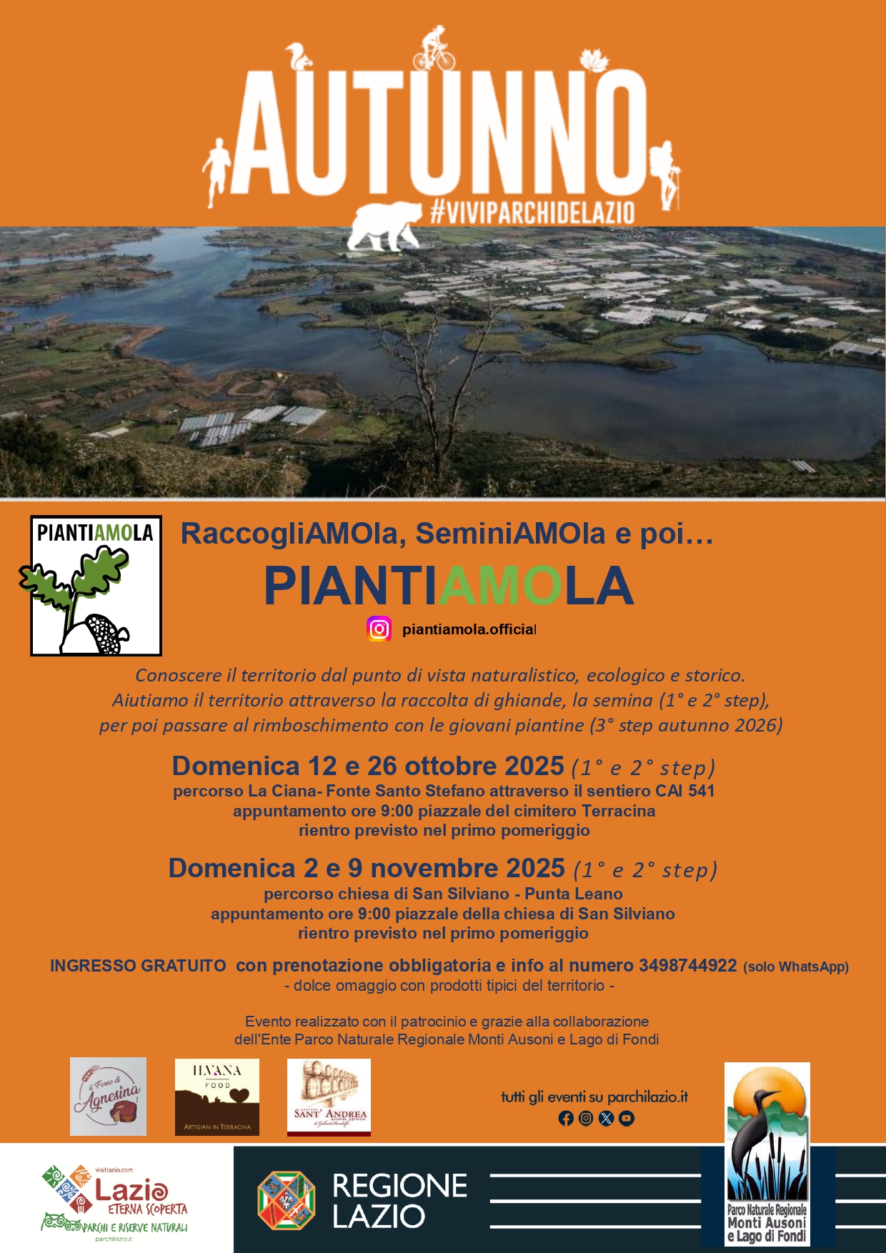Autunno nel Parco dei Monti Ausoni e Lago di Fondi - Camposoriano - Terracina (LT)<br /> Domenica 12 e 26 ottobre 2025 - Domenica 2 e 9 novembre 2025