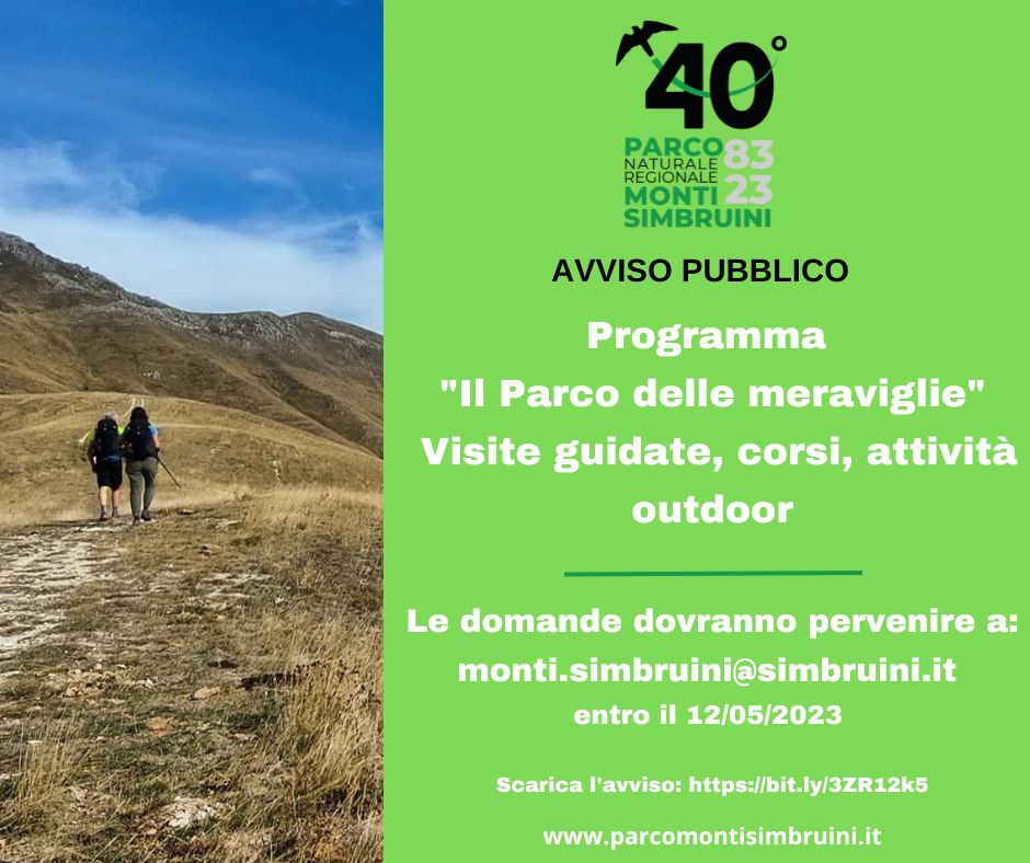 Programma "Il Parco delle meraviglie" Visite guidate, corsi, attività outdoor