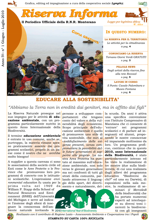 Rivista della Riserva di Monterano "Riserva Informa"