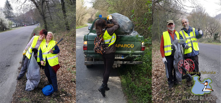 Raccolta di rifiuti alla Riserva Vico