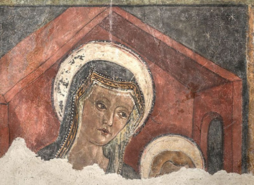 particolare dell'affresco a San Michele Arcangelo (Formello)