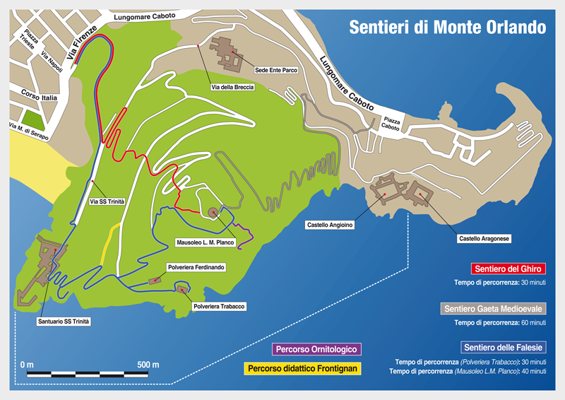 Carta dei sentieri di Monte Orlando